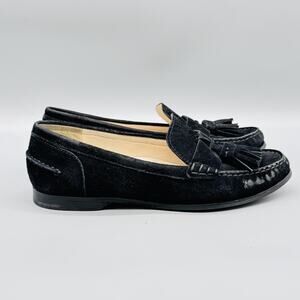 Cole Haan Shoes Womens 7.5 Black Suede Grand OS Tassel Loafer Flats Slip On